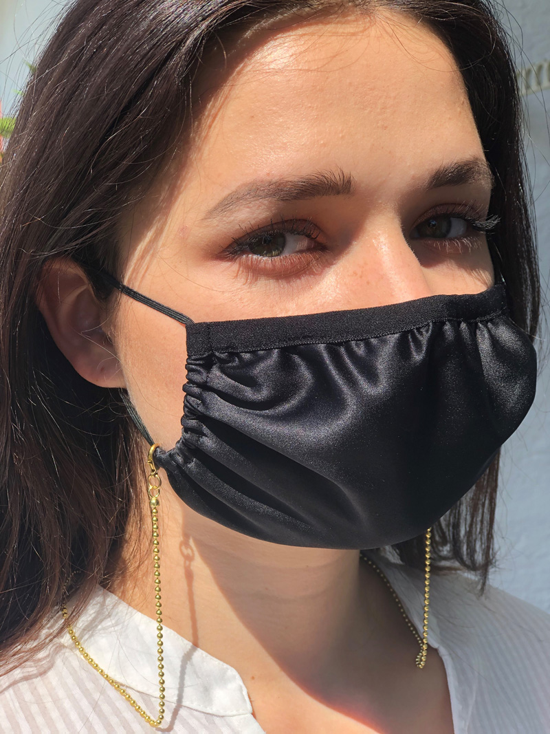 Damen: Seiden-Maske mit Kette Damen: Seiden-Maske mit Kette