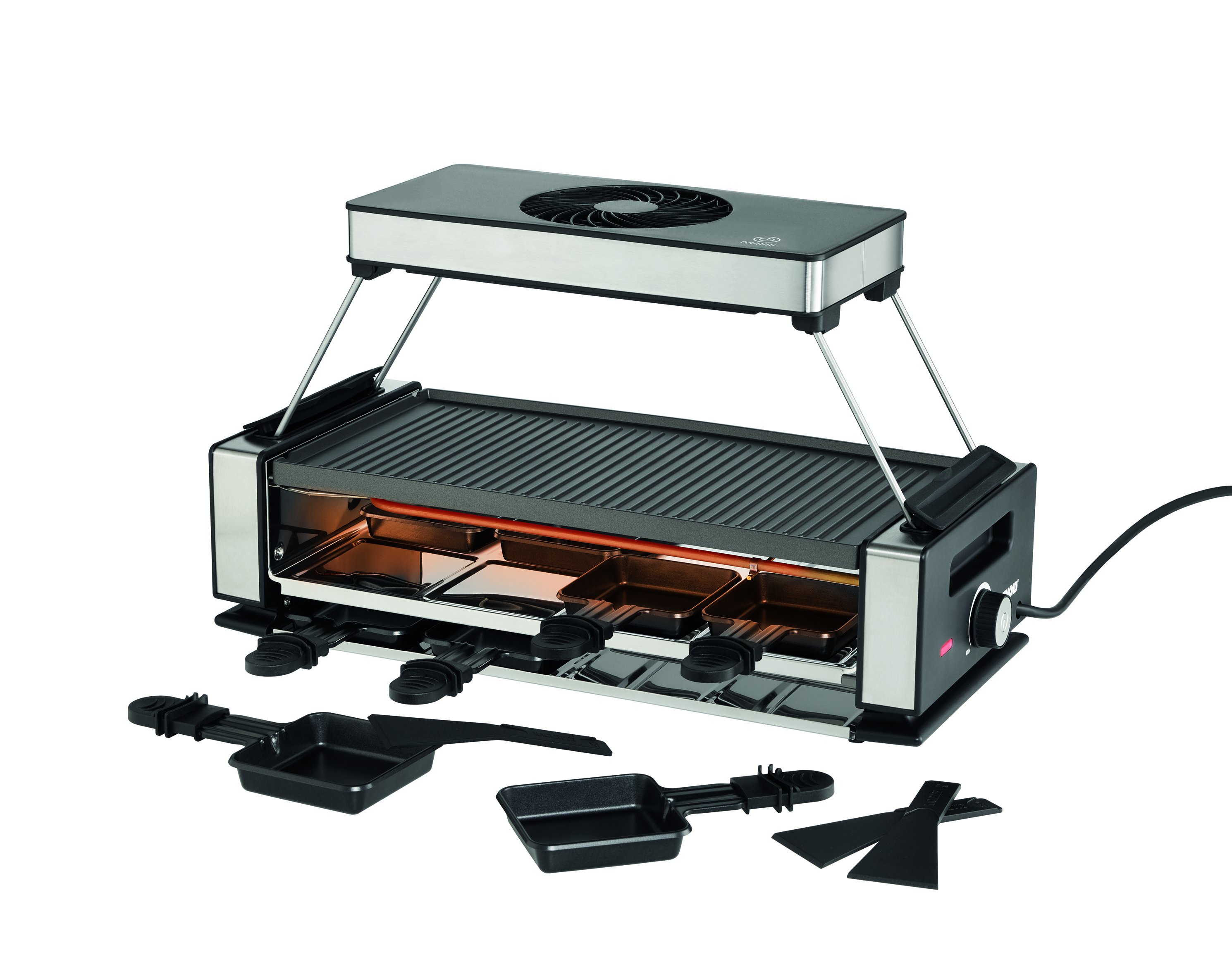 Raclettegerät Raclettegerät mit glühendem Heizelement