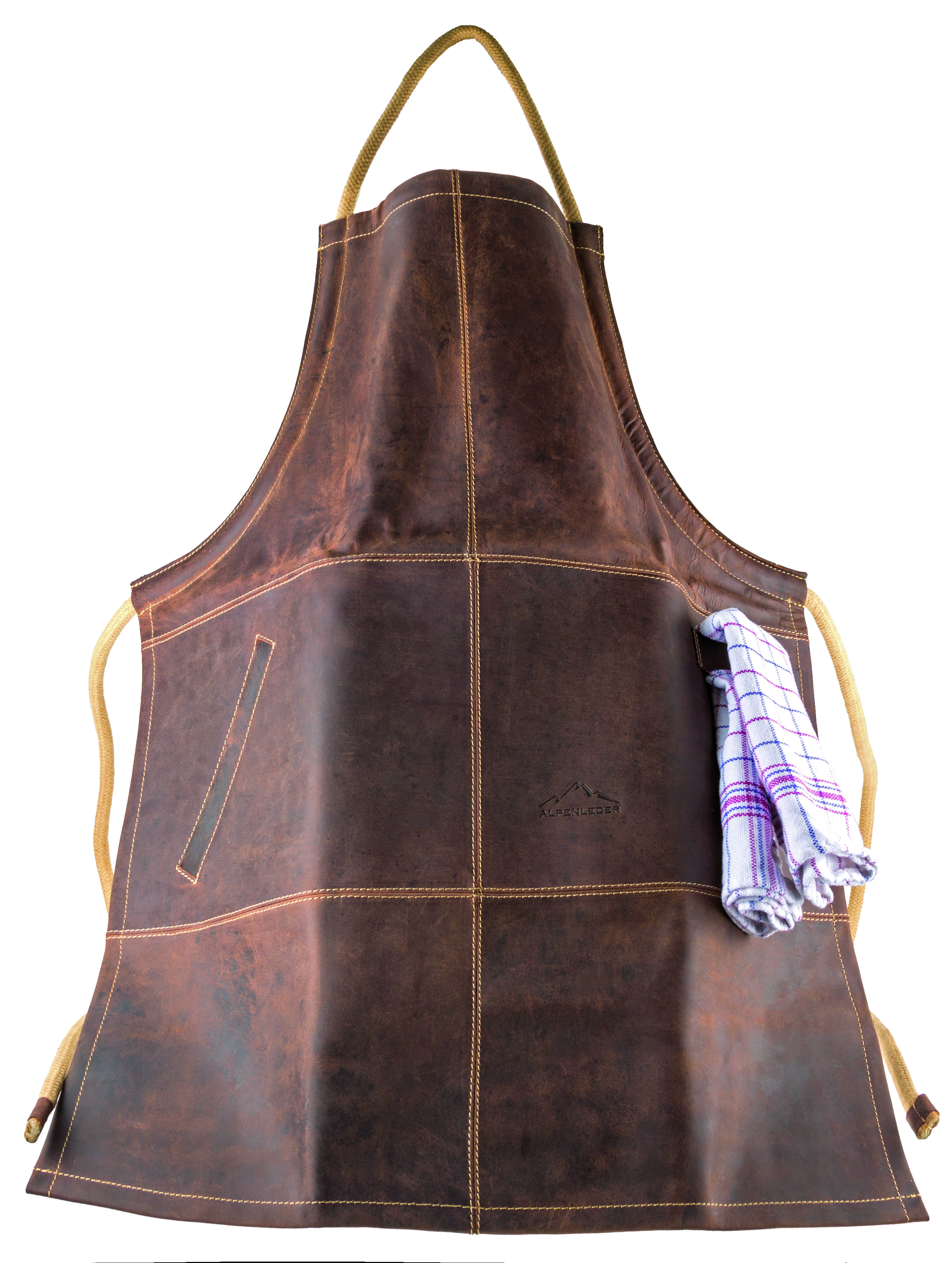 Grillschürze Büffelleder FUNKENFEUER, Farbe coffee