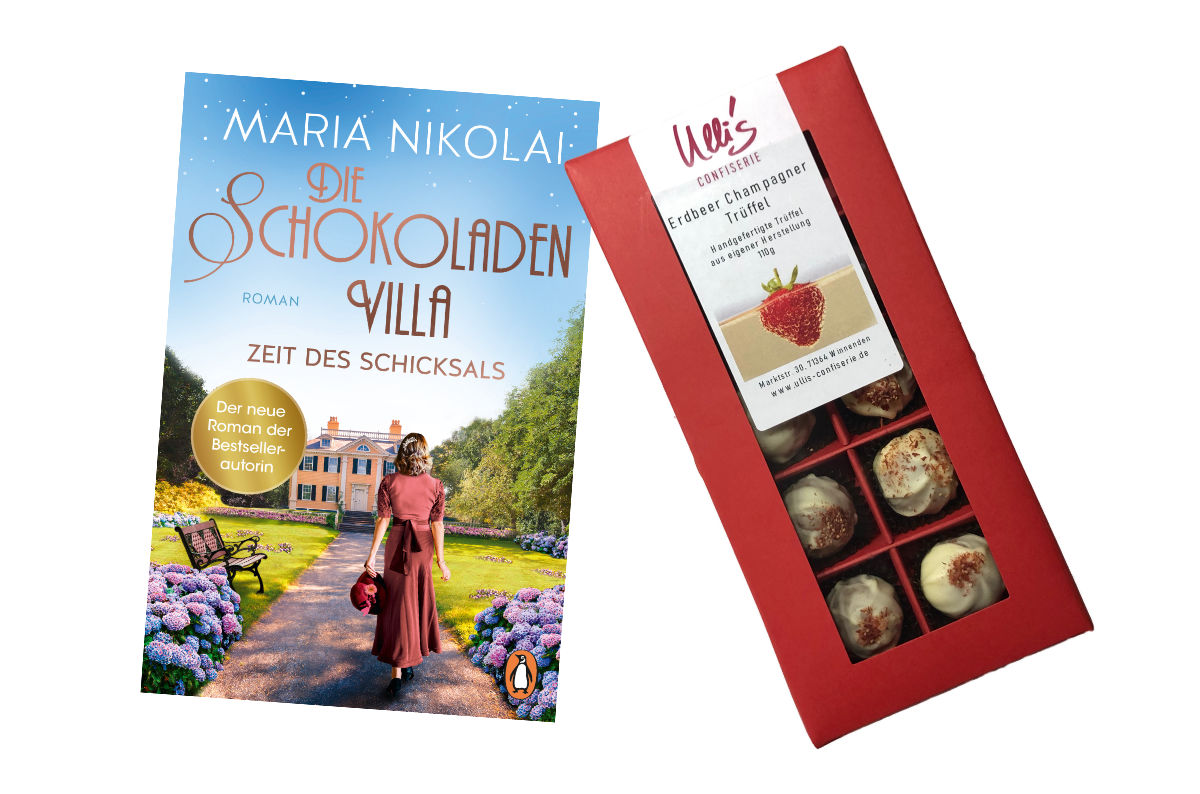 Die Schokoladenvilla 3, weiße Erdbeer-Sekt-Trüffel, nach dem Rezept im Buch
